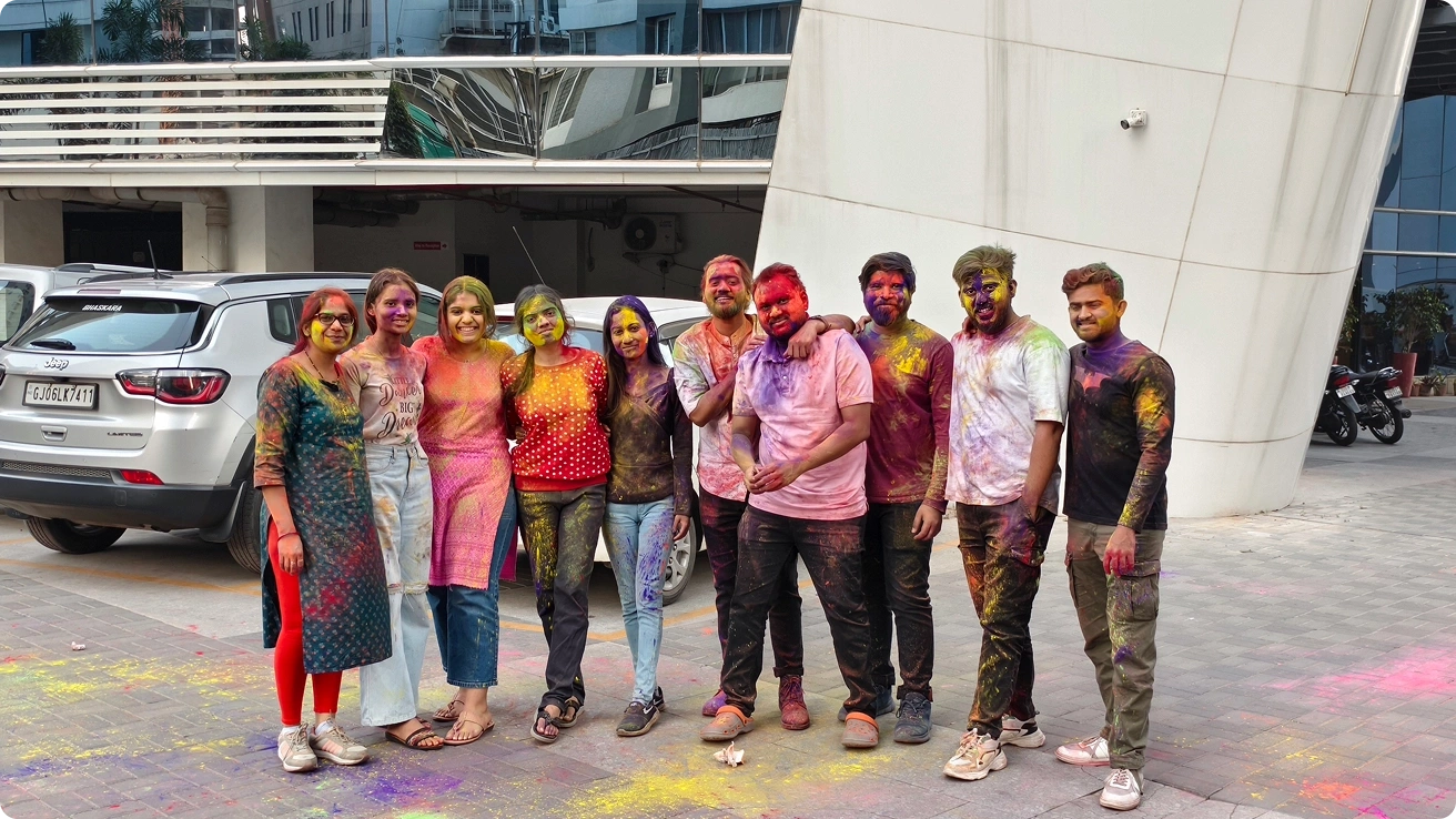 Our team celebrating Holi festival
