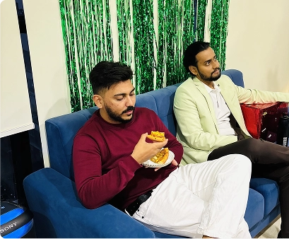 Team members relaxing